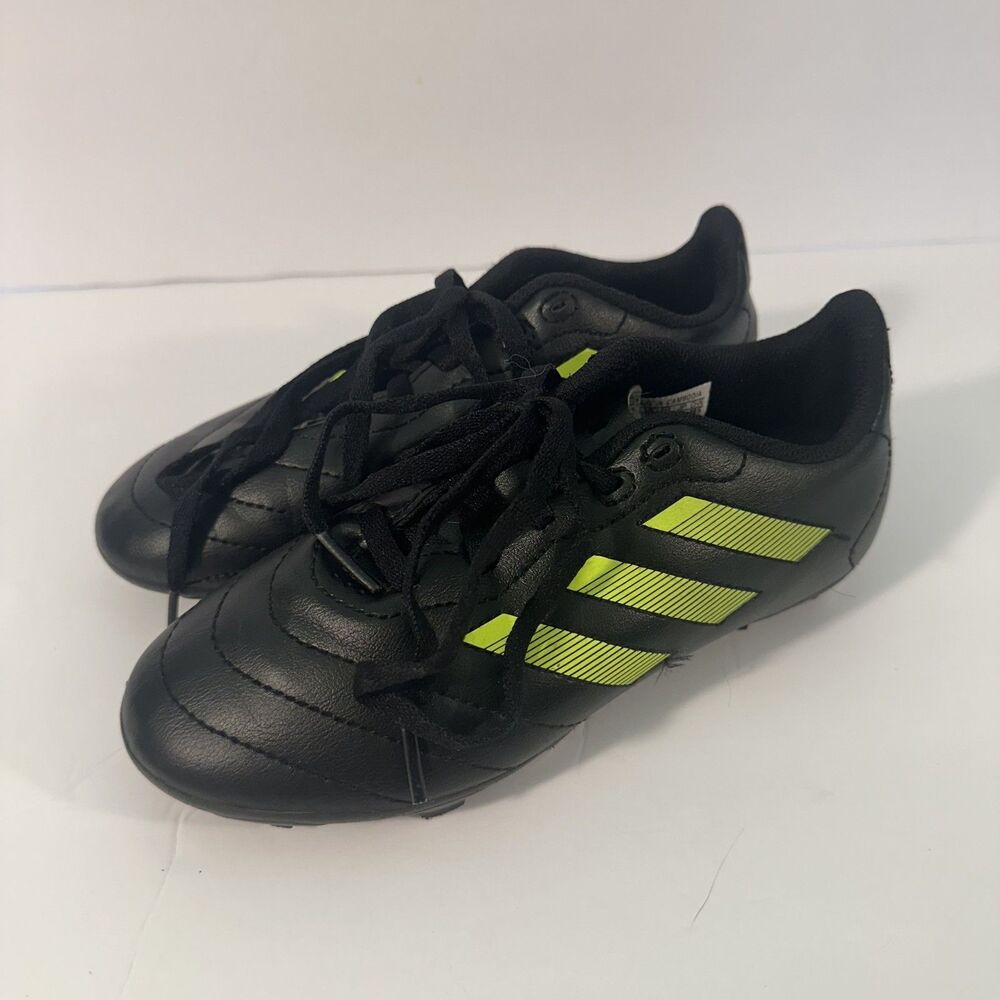 Youth US Size 1 Adidas Cleats Black Green Stripes Soccer Shoes Boys/Girls